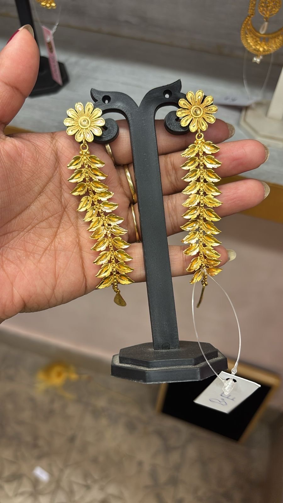 Floral Leaf Long Earrings